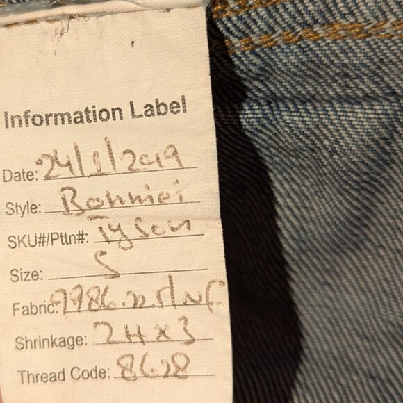 DL1961 Snap Sides Sample Piece One of A Kind Collar Denim Jean Trucker Jacket S - Picture 9 of 10